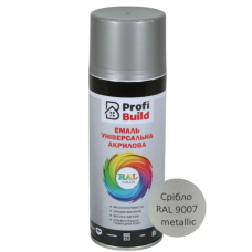 Спрей-фарба акрилова TM "PROFI BUILD" (Срібло metallic) RAL 9007 400мл