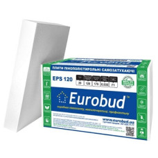 Пінопласт "ЕРS-120" 100х1000х1000мм ТМ "EUROBUD" (пак. 0,6м³ / 6 шт)