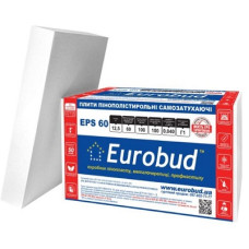 Пінопласт "ЕРS-60" 100х1000х1000мм ТМ "EUROBUD" (пак. 0,6м³ / 6 шт)
