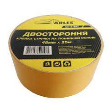 Стрічка клеюча 48мм х 25м двобічна на тканинній основі ТМ "ARLES"