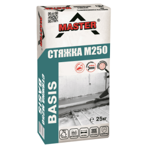 Стяжка цементна "BASIS" армована ТМ "МАСТЕР" (MASTER) 25,0кг (пал. 1,35т)