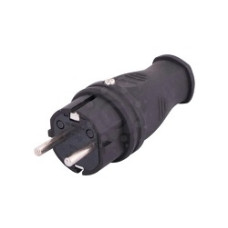 Вилка каучукова 2P+E, 16А, 250V ТМ "LEZARD"