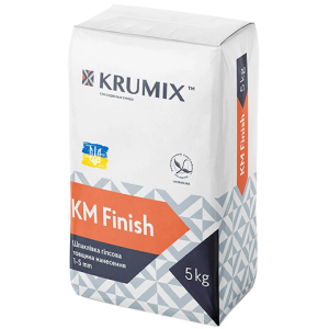 Шпаклівка гіпсова KM Finish фінішна ТМ "КРУМіКС" (КRUMIX) 5,0кг (пал. 1,26т)
