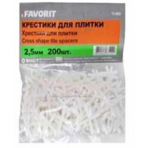 Хрестики для плитки 2,5мм (пак. 200шт) ТМ "FAVORIT"