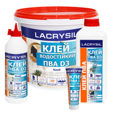 Клей "PVA (D3)" водостійкий ТМ "LACRYSIL" 0,4кг