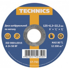 Диск по металу Ø125х6,3х22,2мм зачисний ТМ "TECHNICS"