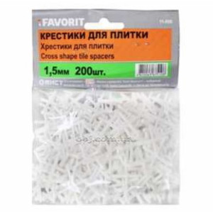 Хрестики для плитки 1,5мм (пак. 200шт) ТМ "FAVORIT"
