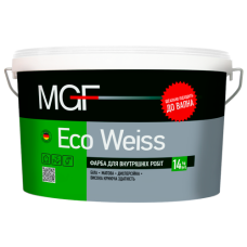 Фарба водоемульсійна "Eco Weiss M1" ТМ "MGF" матова, для внутрішніх робіт 14,0кг