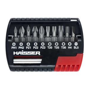 Набір біт з магнітним тримачем 1/4" х 60мм (11шт) ТМ "HAISSER" арт.2712720