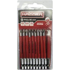 Набір біт PH2 х 90мм (пак. 10шт) магнітні ТМ "HAISSER" арт.2712706