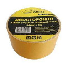 Стрічка клеюча 48мм х 5м двобічна на тканинній основі ТМ "ARLES"