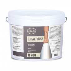 Шпаклівка фасадна акрилова  "Д 200 Plus" ТМ "ЕЛЬФ" (ELF) фінішна біла 8,0кг (пал. 0,72т)
