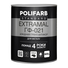 Грунтівка антикорозійна "ExtraMal ГФ-021" (Сіра) ТМ "POLIFARB" 0,9кг