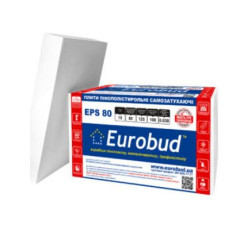 Пінопласт "ЕРS-80" 50х1000х1000мм ТМ "EUROBUD" (пак. 0,6м³ / 12 шт)
