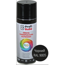 Спрей-фарба акрилова TM "PROFI BUILD" (Чорна) RAL 9005 400мл