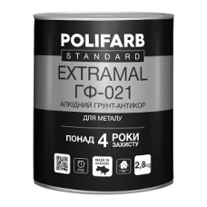Грунтівка антикорозійна "ExtraMal ГФ-021" (Червоно-коричнева) ТМ "POLIFARB" 2,8кг