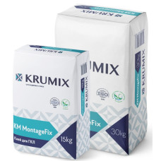 Клей для гіпсокартону KM MontageFix ТМ "КРУМіКС" (КRUMIX) 30,0кг (пал. 1,2т)
