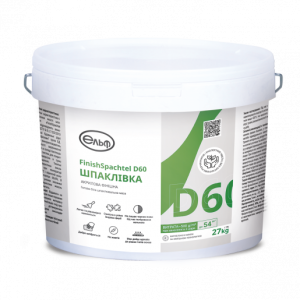 Шпаклівка акрилова "Д 60" ТМ "ЕЛЬФ" (ELF) фінішна 4,0кг (пал. 0,576т)
