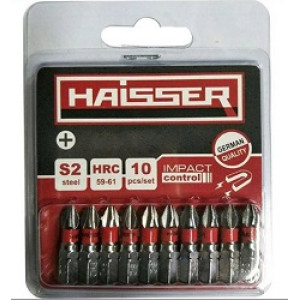 Набір біт PH1 х 25мм (пак. 10шт) магнітні ТМ "HAISSER" арт.2712718
