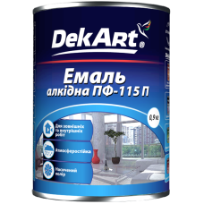 Емаль алкідна "ПФ-115П" Блакитна ТМ "DekArt" 0,9кг