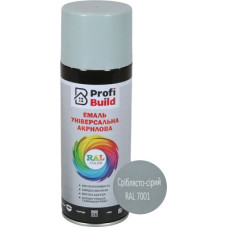Спрей-фарба акрилова TM "PROFI BUILD" (Сріблясто-сіра) RAL 7001 400мл